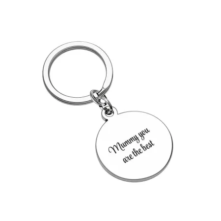 Round Metal Keychain with Polished Finish, Customisable Gift Idea