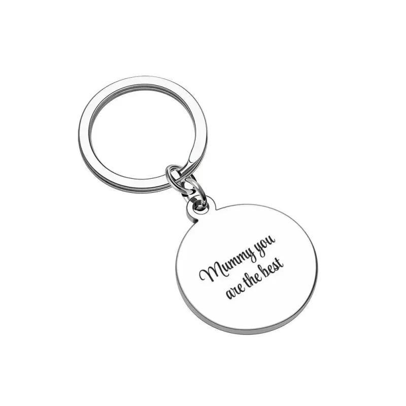Round Metal Keychain with Polished Finish, Customisable Gift Idea