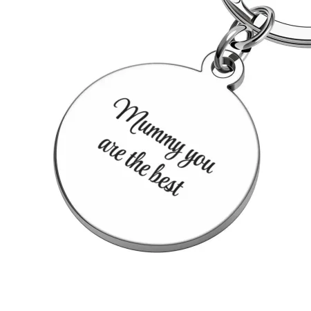Round Metal Keychain with Polished Finish, Customisable Gift Idea