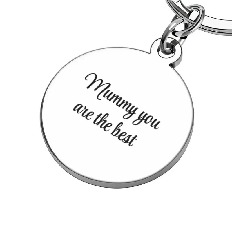 Round Metal Keychain with Polished Finish, Customisable Gift Idea
