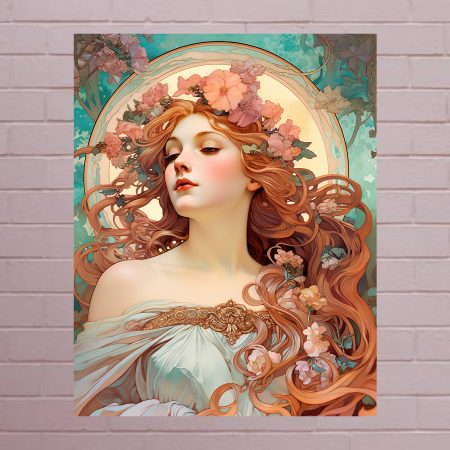 Art Nouveau Woman Canvas Print: Alphonse Mucha Style: #3