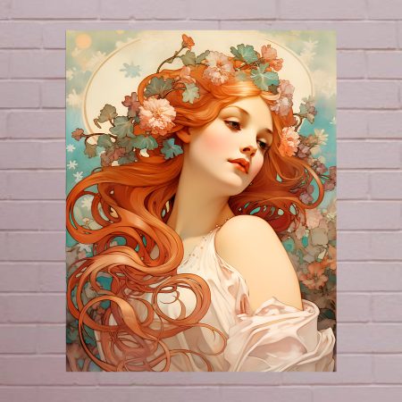 Art Nouveau Woman Canvas Print: Alphonse Mucha Style: #6