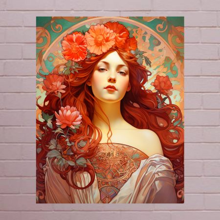 Art Nouveau Woman Canvas Print: Alphonse Mucha Style: #7
