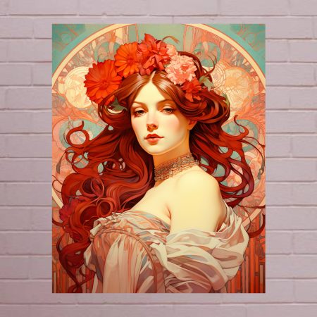 Art Nouveau Woman Canvas Print: Alphonse Mucha Style: #8