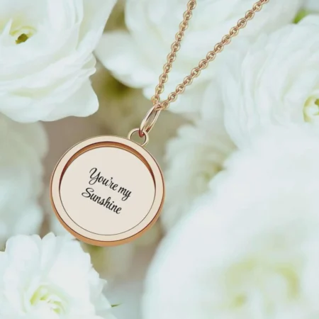 Personalised Sunshine Necklace with Engraved Sun Pendant, 45cm Chain