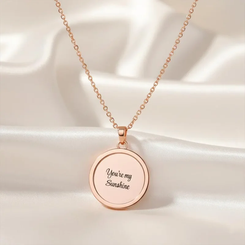 Personalised Sunshine Necklace with Engraved Sun Pendant, 45cm Chain