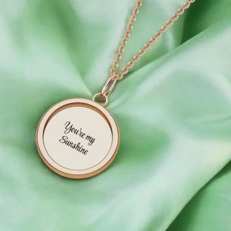 Personalised Sunshine Necklace with Engraved Sun Pendant, 45cm Chain