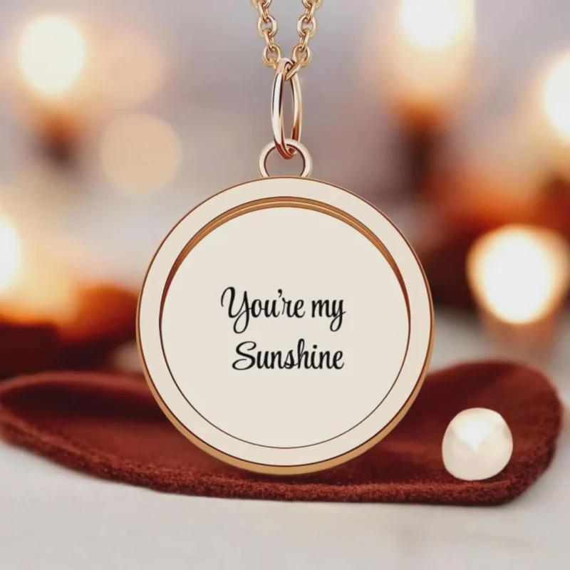 Personalised Sunshine Necklace with Engraved Sun Pendant, 45cm Chain