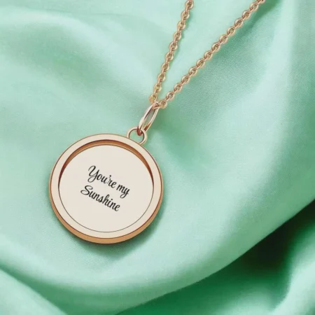 Personalised Sunshine Necklace with Engraved Sun Pendant, 45cm Chain