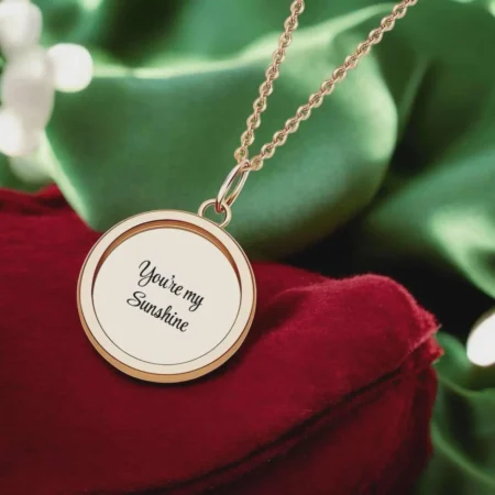 Personalised Sunshine Necklace with Engraved Sun Pendant, 45cm Chain