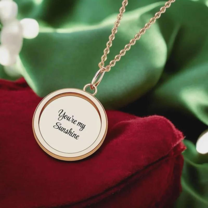 Personalised Sunshine Necklace with Engraved Sun Pendant, 45cm Chain
