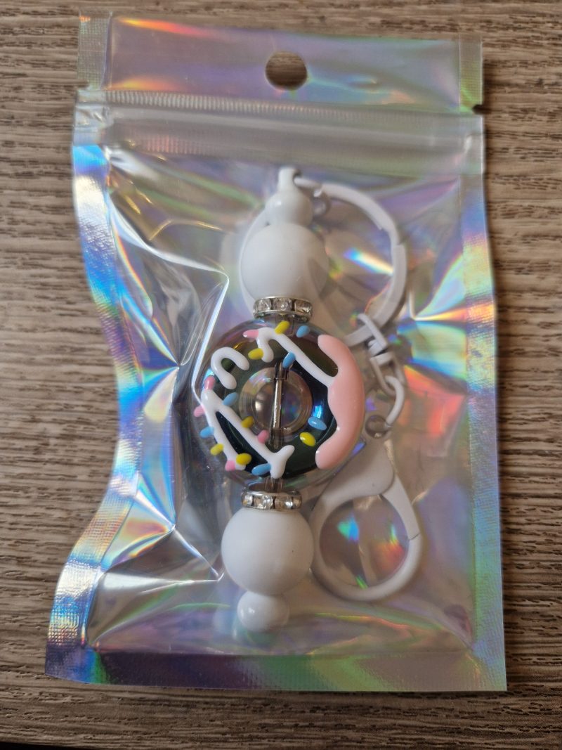 Blsck and white Doughnut Keyring