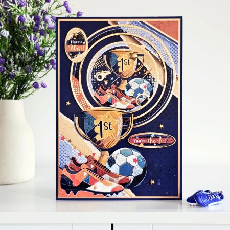 Handmade Blue Football Themed Card For Him