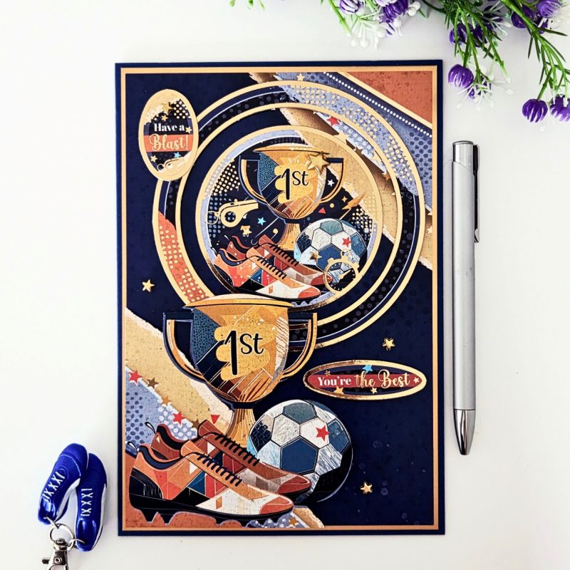 Handmade Blue Football Themed Card For Him