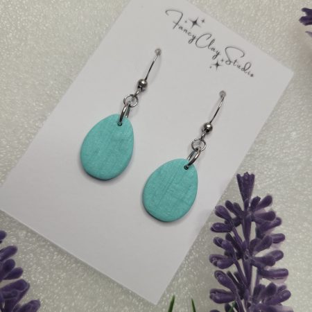 Turquoise medium size polymer clay earrings