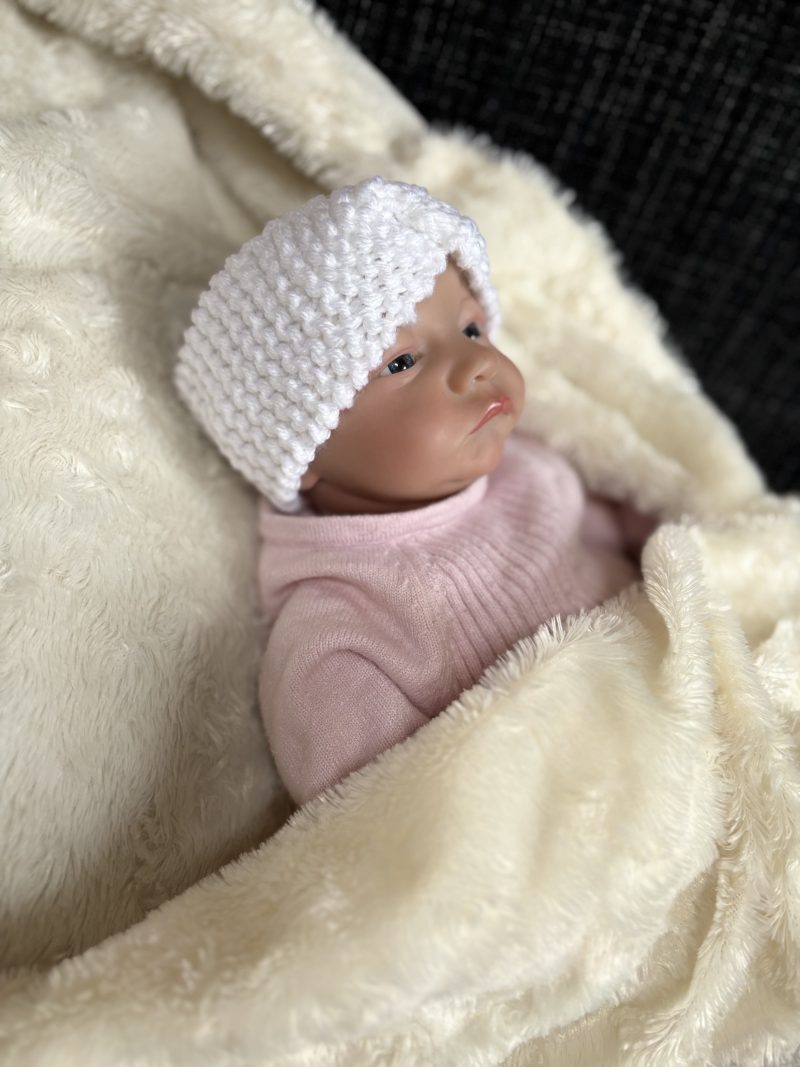 Hand Knitted Headband for Baby 0-3 Months, 3 colours available