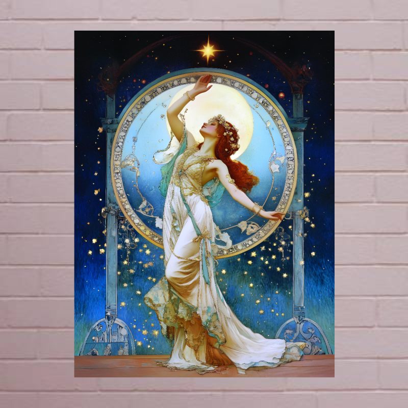 Art Nouveau Spirit of the Night A4/A3 Canvas Print: #2