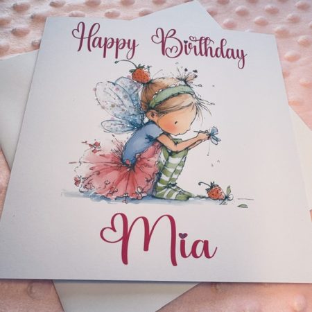 Personalised fairy glitter birthday card