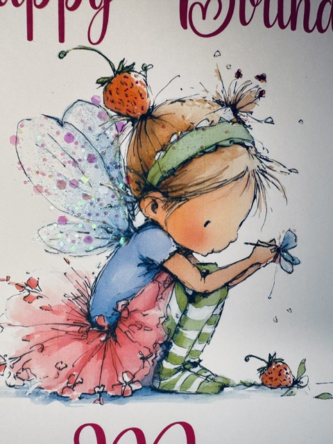 Personalised fairy glitter birthday card