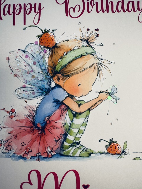 Personalised fairy glitter birthday card