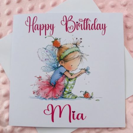Personalised fairy glitter birthday card