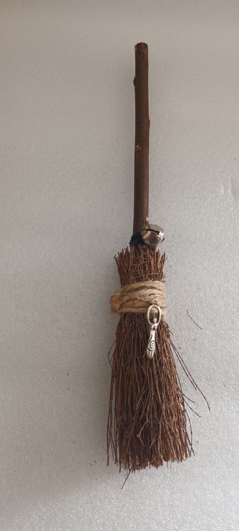 Handmade Small Besom with Goddess Charm and Bell 25cm