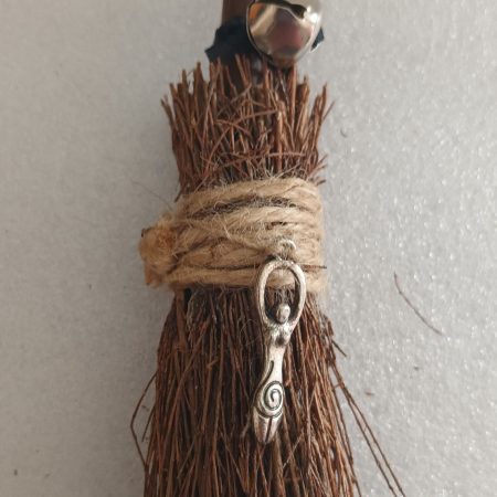 Handmade Small Besom with Goddess Charm and Bell 25cm