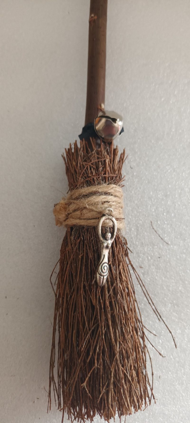 Handmade Small Besom with Goddess Charm and Bell 25cm