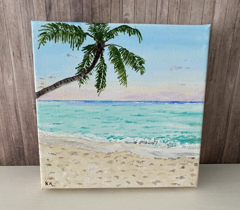 Original painting - Tropical palm Beach canvas