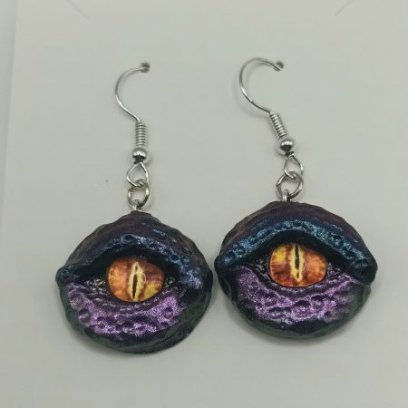 Handmade Polymer Clay Dragon Eye Earrings (2)