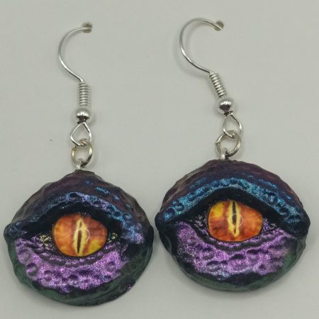 Handmade Polymer Clay Dragon Eye Earrings (2)