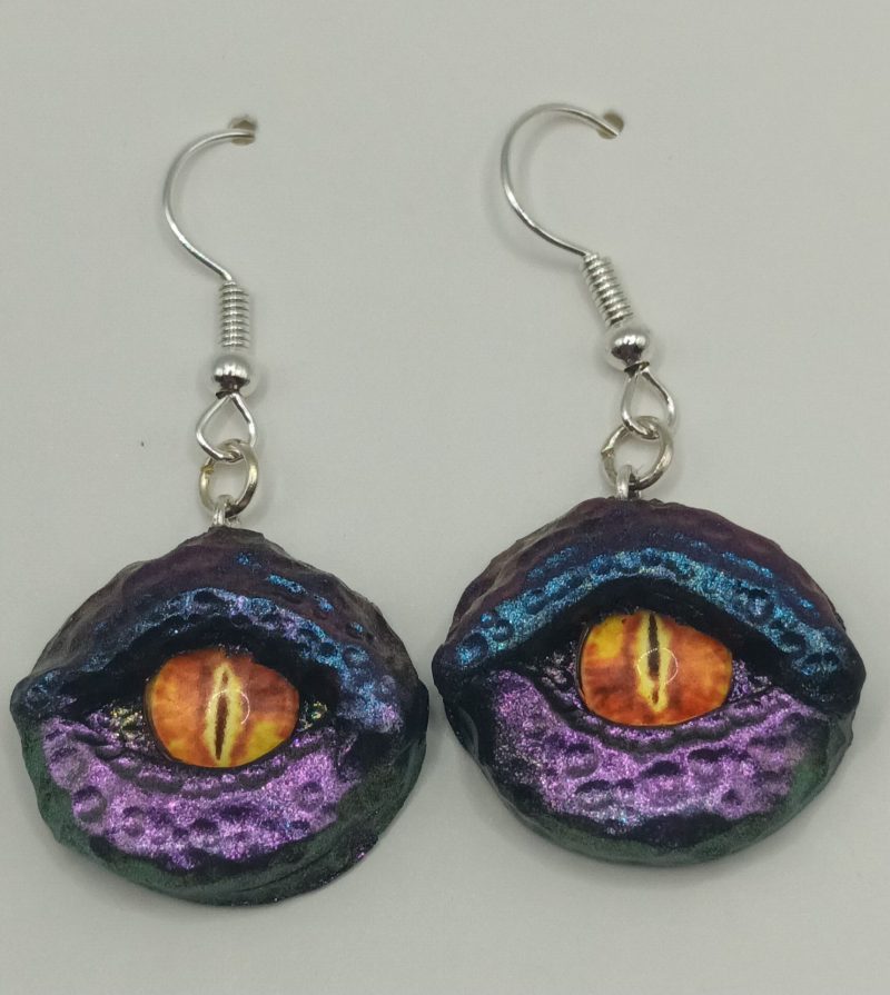 Handmade Polymer Clay Dragon Eye Earrings (2)
