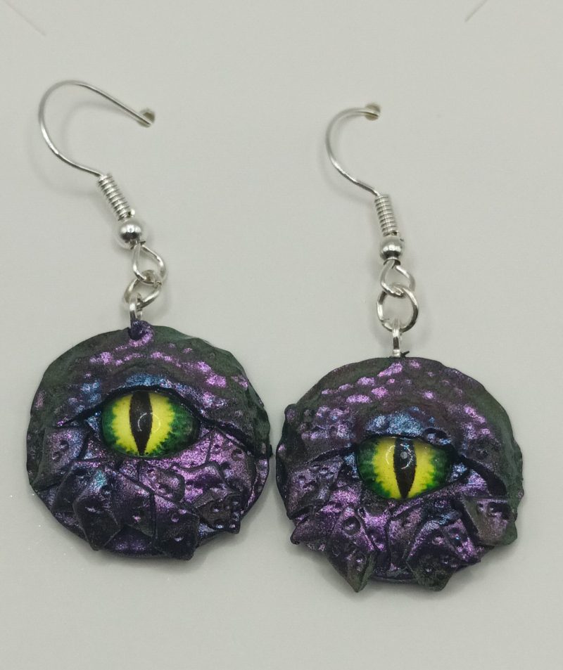Handmade Polymer Clay Dragon Eye Earrings