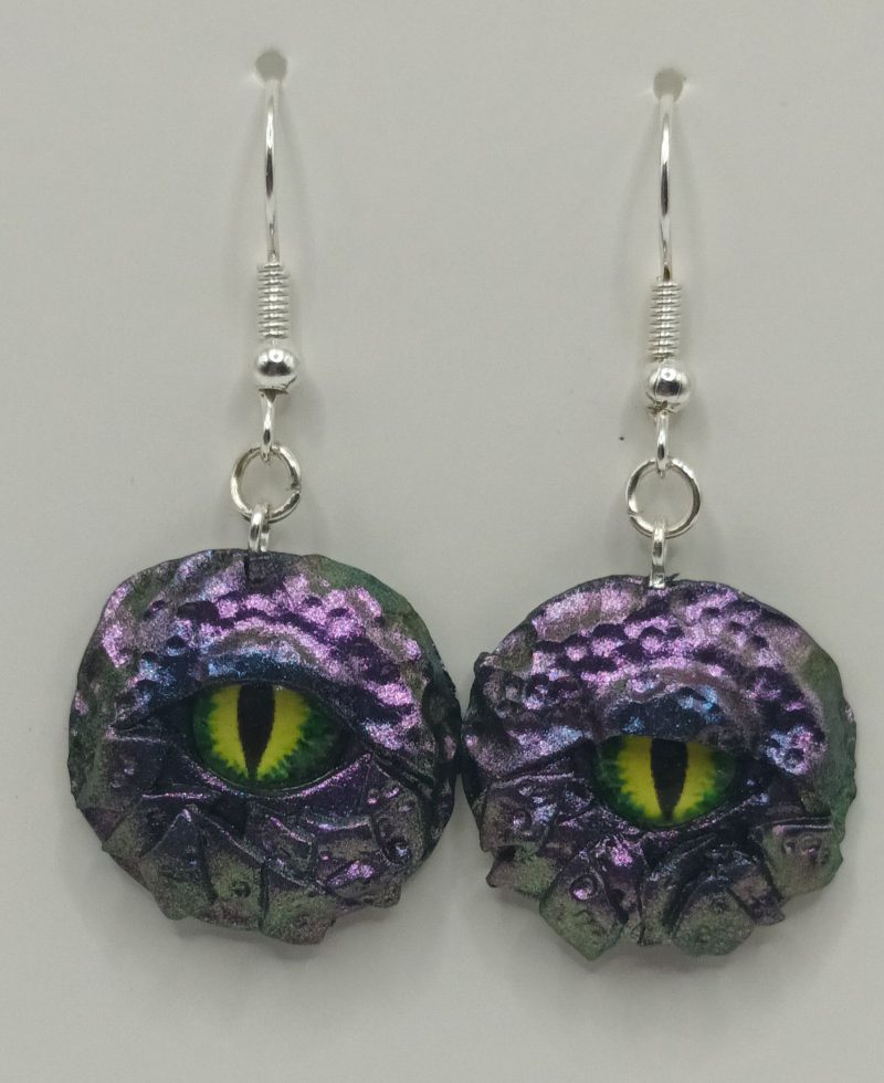 Handmade Polymer Clay Dragon Eye Earrings
