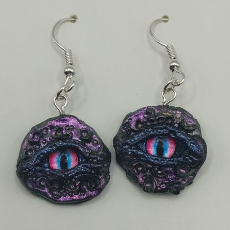 Handmade Polymer Clay Dragon Eye Earrings (3)