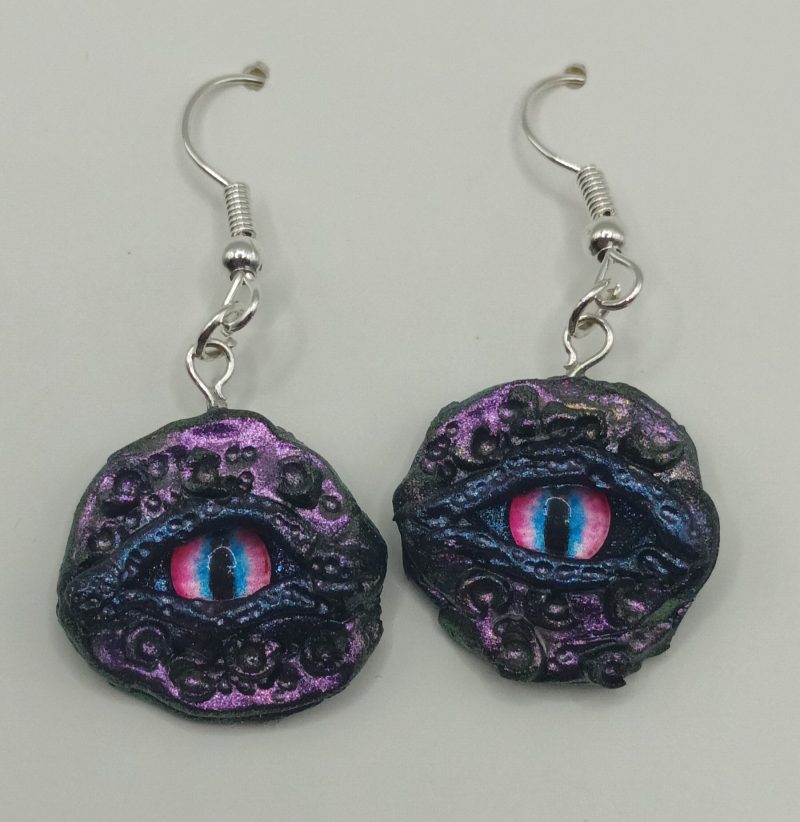 Handmade Polymer Clay Dragon Eye Earrings (3)