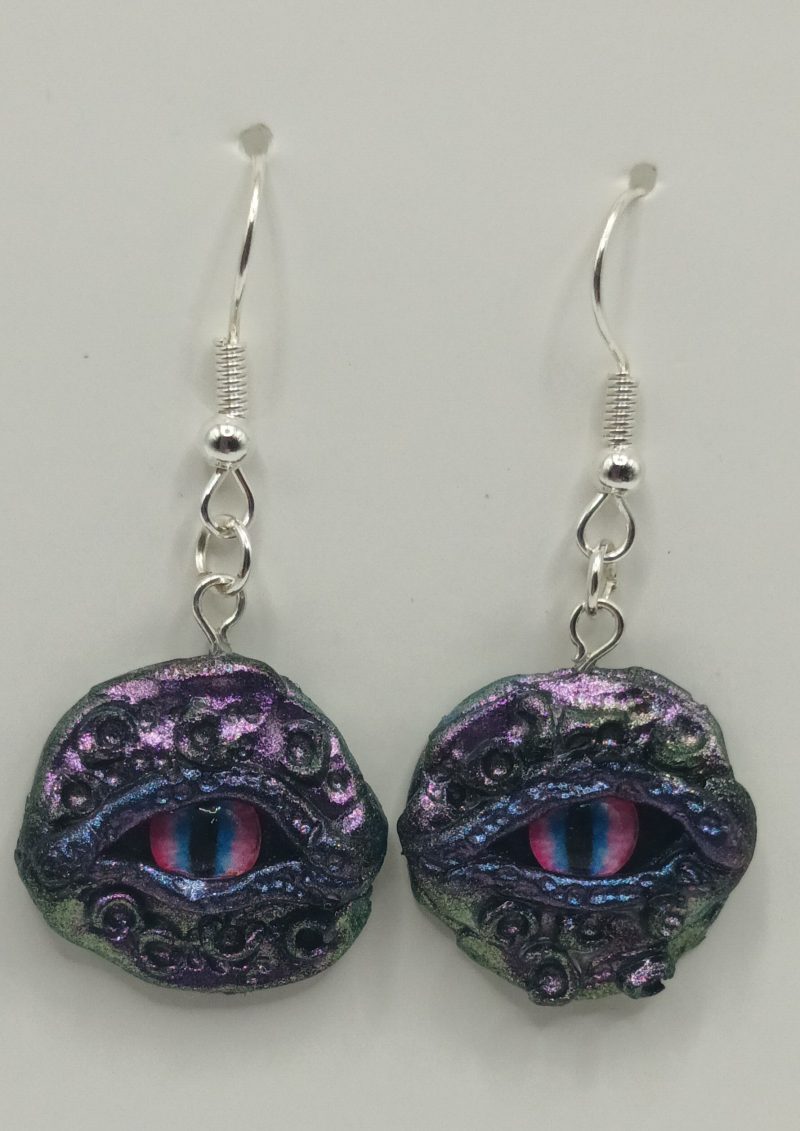 Handmade Polymer Clay Dragon Eye Earrings (3)