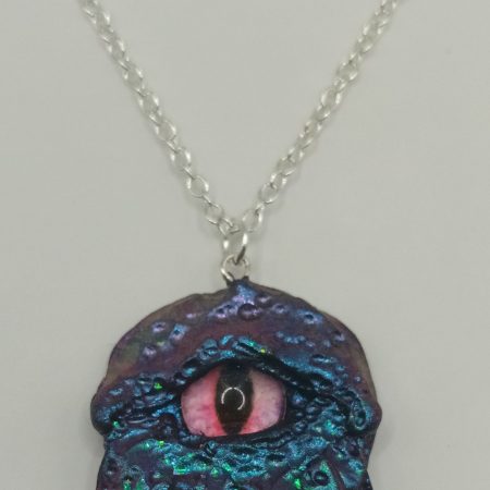 Handmade Polymer Clay Dragon Eye Pendant silver plated Necklace 2