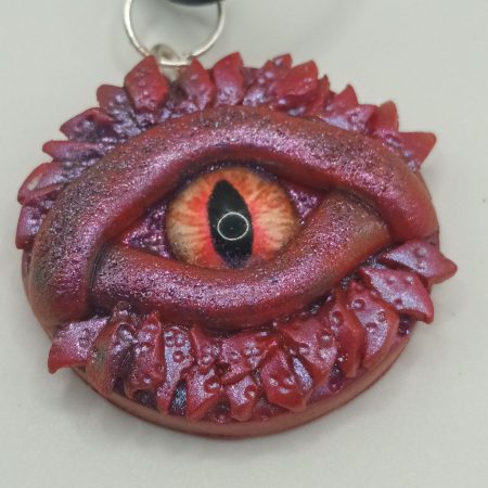 Handmade Polymer Clay Dragon Eye Pendant Necklace, Lightweight