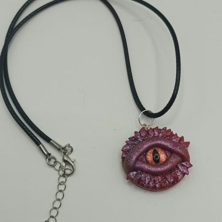 Handmade Polymer Clay Dragon Eye Pendant Necklace, Lightweight