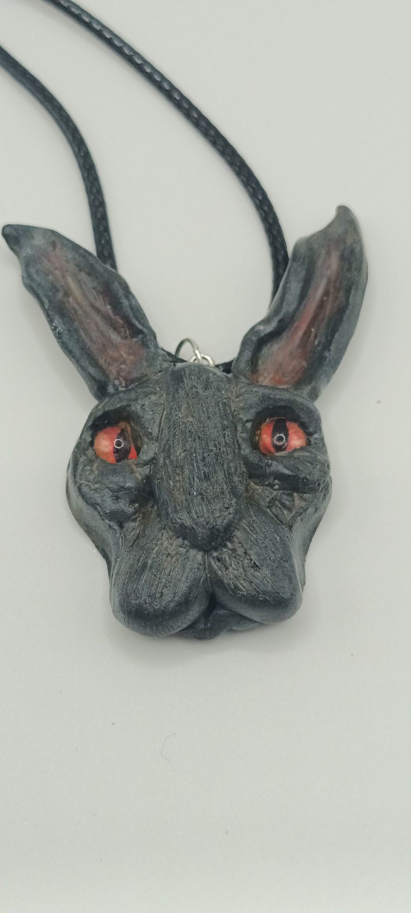 Handmade Polymer Clay Hare Pendant Necklace, Lightweight