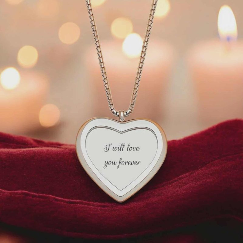 Handmade Silver Heart Necklace, Adjustable Chain, Gift for Loved Ones
