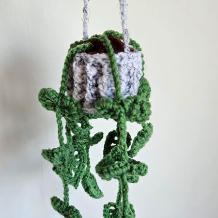 Crochet hanging monstera plant