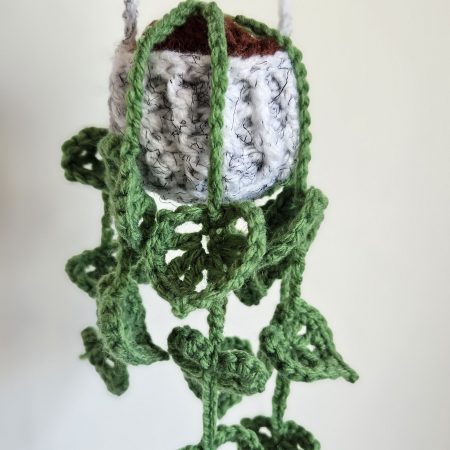 Crochet hanging monstera plant