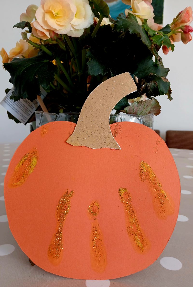 Pumpkin craft fingerprints