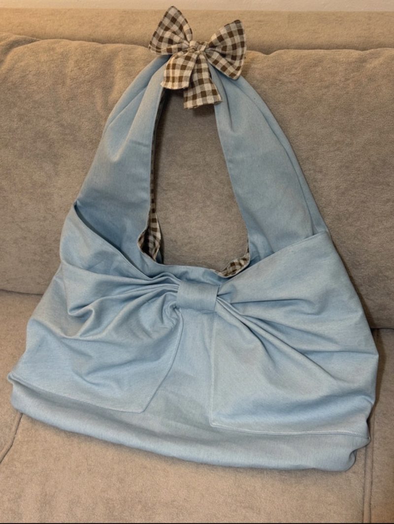 Bow tote bag-hobo bag