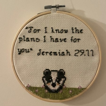 Badger Jeremiah 29:11 Embroidery Hoop | Christian Baby Gift UK | Christening Nursery Wall Art | Bible Verse Scripture Keepsake