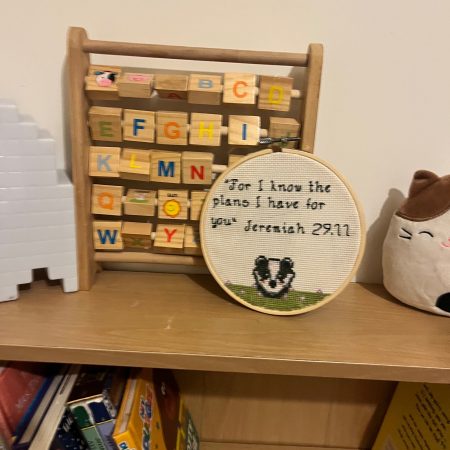 Badger Jeremiah 29:11 Embroidery Hoop | Christian Baby Gift UK | Christening Nursery Wall Art | Bible Verse Scripture Keepsake
