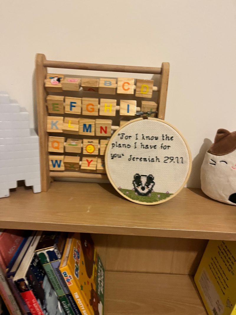 Badger Jeremiah 29:11 Embroidery Hoop | Christian Baby Gift UK | Christening Nursery Wall Art | Bible Verse Scripture Keepsake