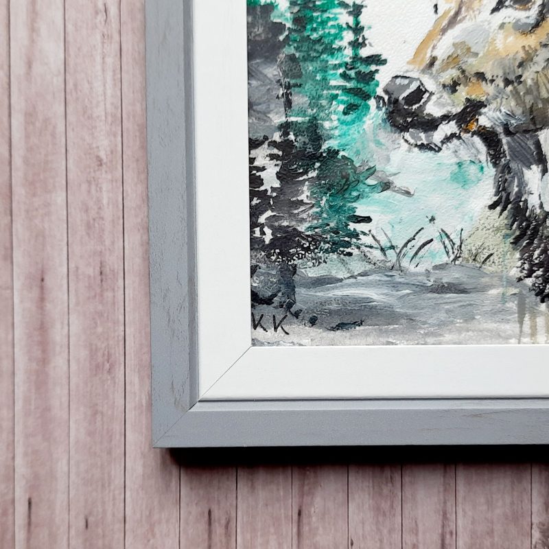 Framed forest Stag Acrylic painting - Nature inspired Wall art